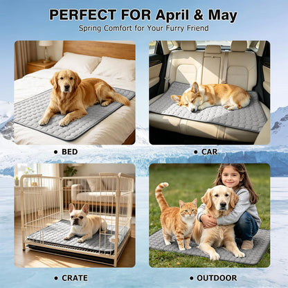 Pet Cooling Mat, X-Large, 3-4 Degree Cooler, No Water or Electricity Needed, Portable and Foldable, Safe for Dogs and Cats, Non-Irritating, Easy to Use, 3 Years Warranty
