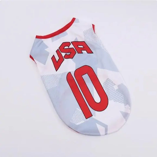 Pet Soccer Jersey for Small Medium Dogs Cats, Cute Game Day Pet Shirt Outfit Fashionable Sports Clothing