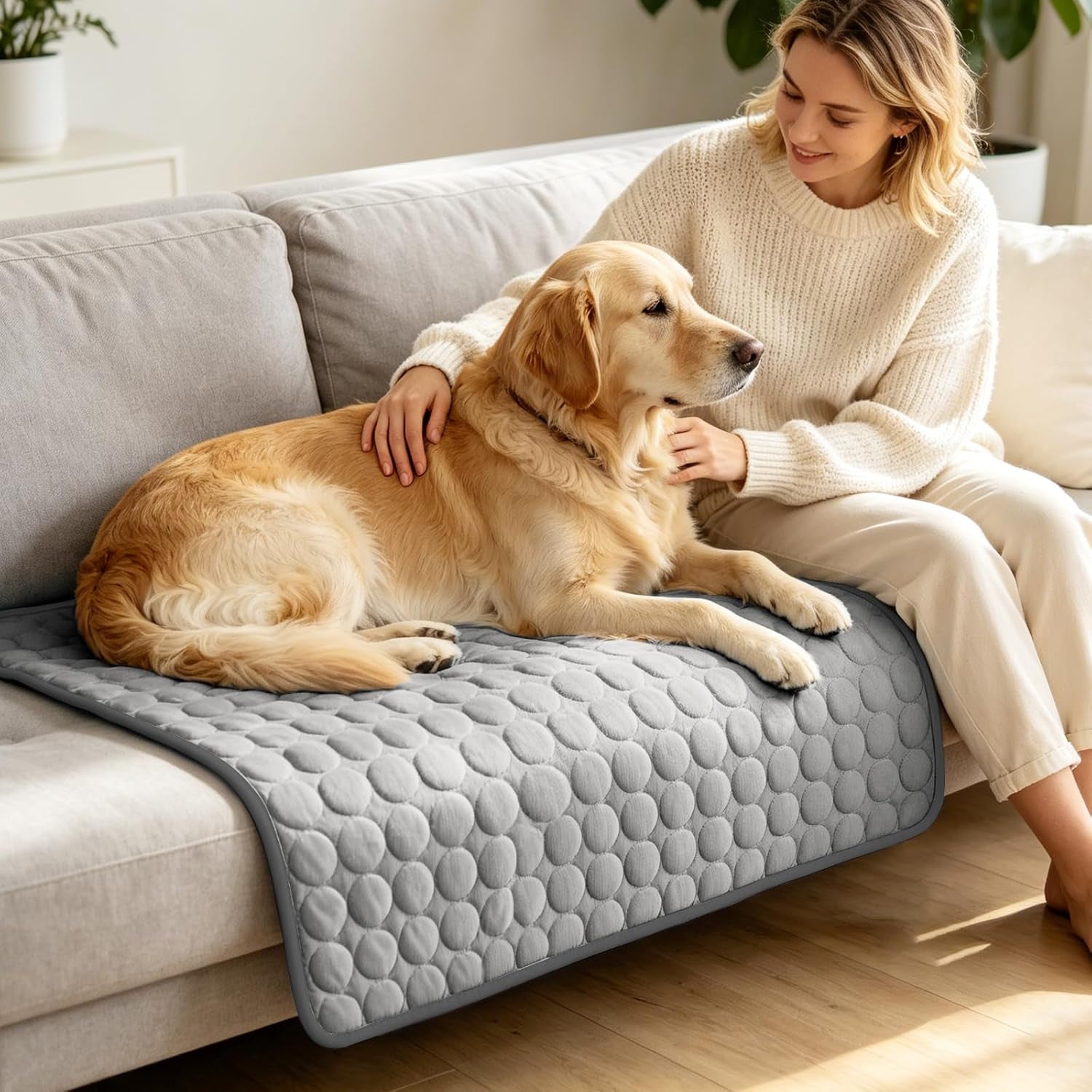 Pet Cooling Mat, X-Large, 3-4 Degree Cooler, No Water or Electricity Needed, Portable and Foldable, Safe for Dogs and Cats, Non-Irritating, Easy to Use, 3 Years Warranty