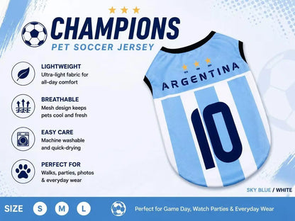 Pet Soccer Jersey for Small Medium Dogs Cats, Cute Game Day Pet Shirt Outfit Fashionable Sports Clothing